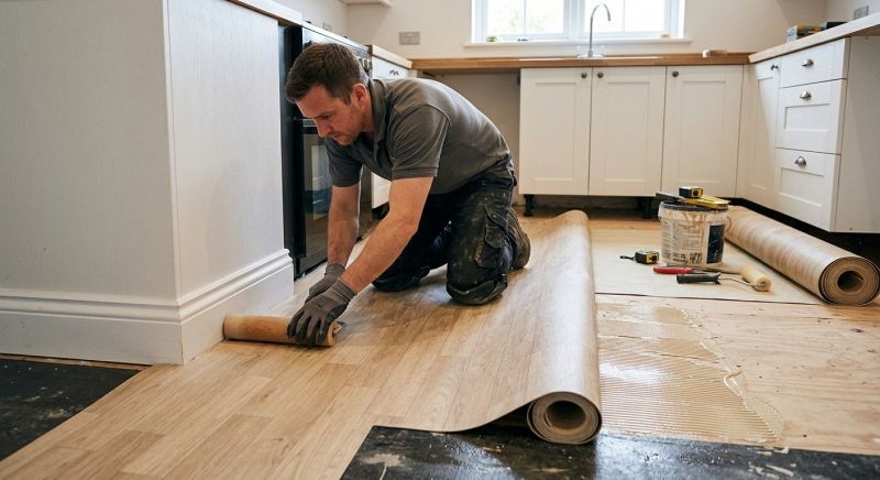 Sheet Linoleum Installation in Hyde Park, MA